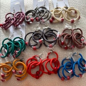 New Colorful Lotta Hoop Rubber Earrings